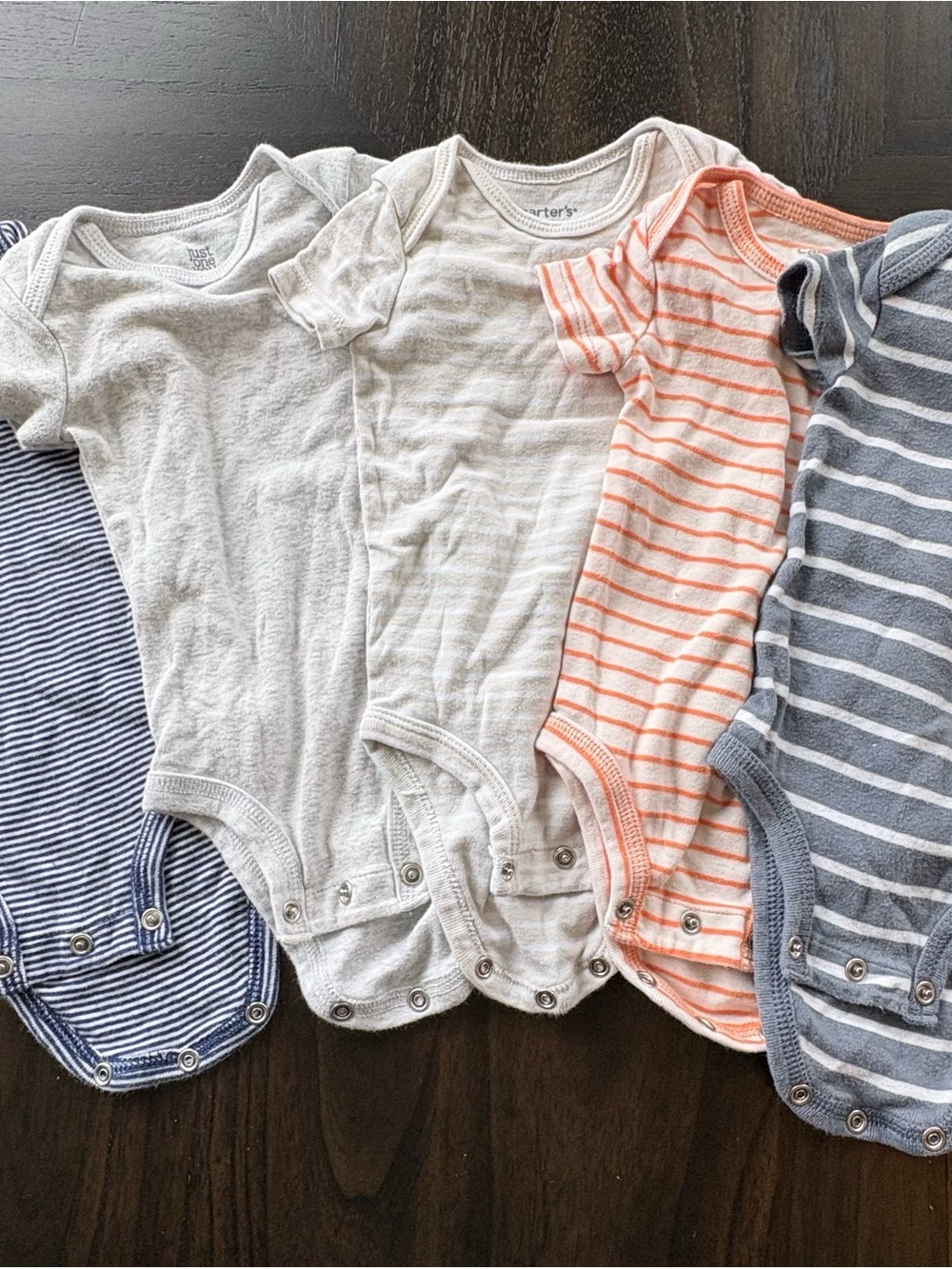 Carter’s Just One You Baby 3M Bodysuits Lot of 5 Striped
